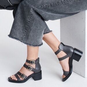 Rag & Bone Fallon Heeled Sandals in Safari Khaki Brass Hardware, Size 8, NWT